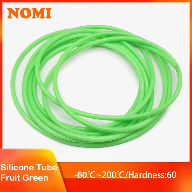 

1/5/10M Food Grade Fruit Green Silicone Rubber Hose 2x4mm 3x5mm 4x6mm 5x7mm 6x8mm Flexible Nontoxic Silicone Tube