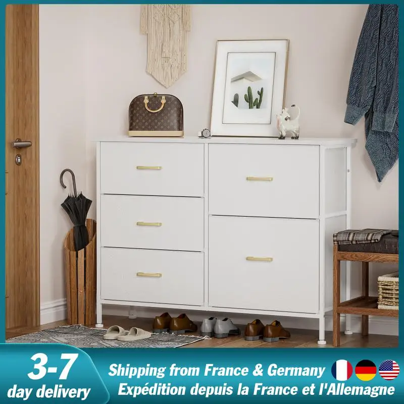 

Storage Drawer Chest Large Shelf With Drawer Leather Storage Chest 5 Drawers For Bedroom Living Hallway Room Clothes Storage