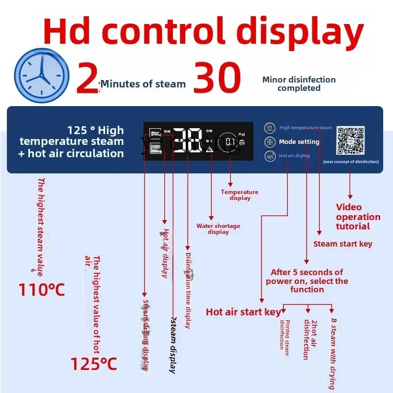 XL vertical steam disinfection cabinet commercial large capacity with drying double door hot air tableware disinfector 3