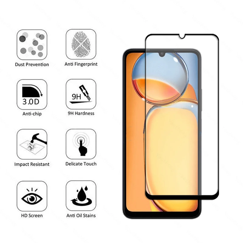 For Xiaomi Redmi 13C Glass Redmi 13C Tempered Glass Full Cover Screen Protector Camera Film Redmi 13C 12C 10C 9C 10A 9A Glass