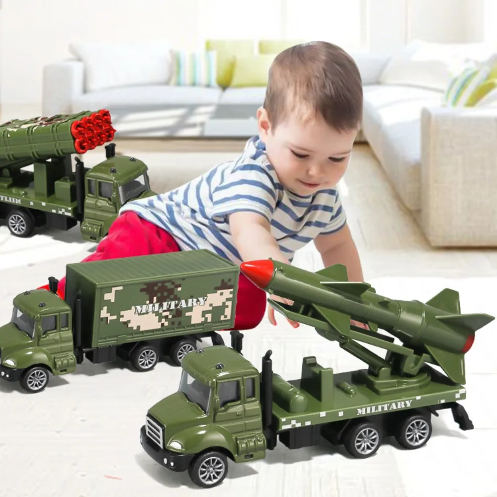 

1/64 Children's Alloy Car Toy Metal Diecast Fire Protection Engineering Military Excavator Pull Back Crane Trailer Vehicle Model