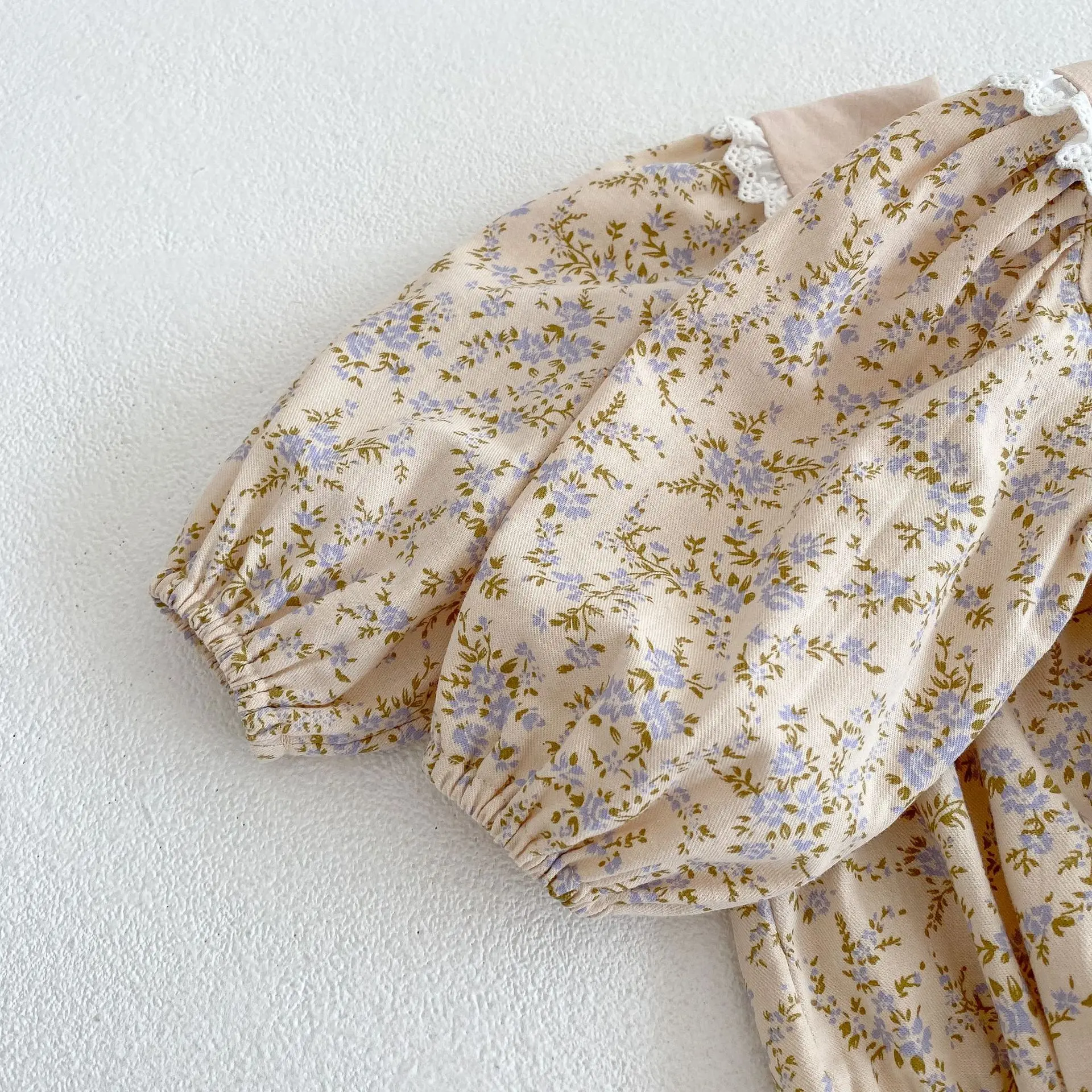 Frühling Herbst Mode Neue Hochzeits-Koreanische Kinderkleidung Baby Blumen-Strampler Mädchen Kinder Spitzen-Puppenkragen-Kleid Schwester-Outfit – Detail 12