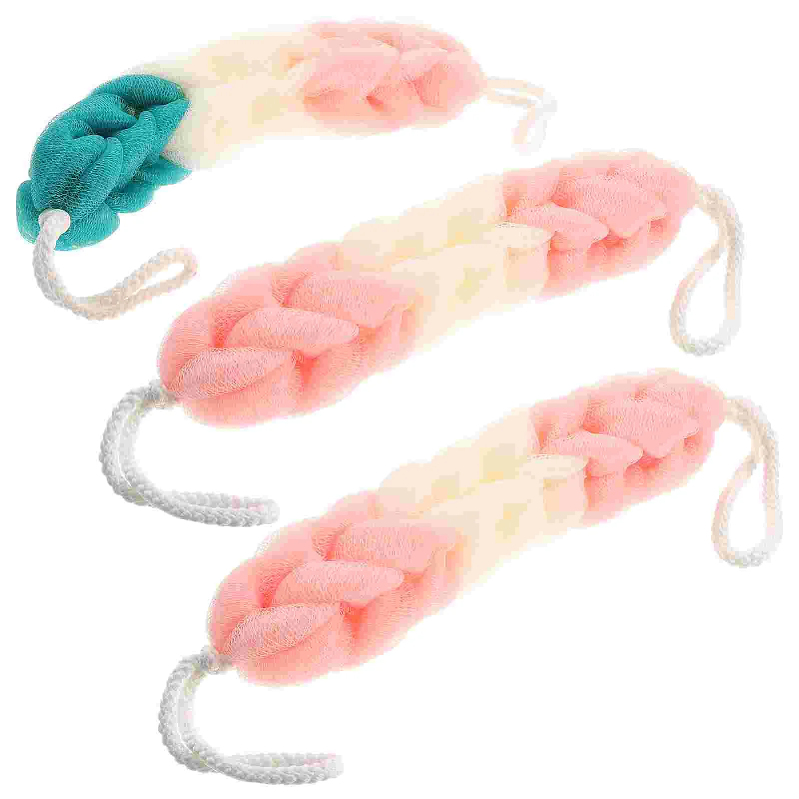

3pcs Exfoliating Bath Sponge Shower Pouf Stretchy back Scrubber Mesh Pouf(Assorted Color)
