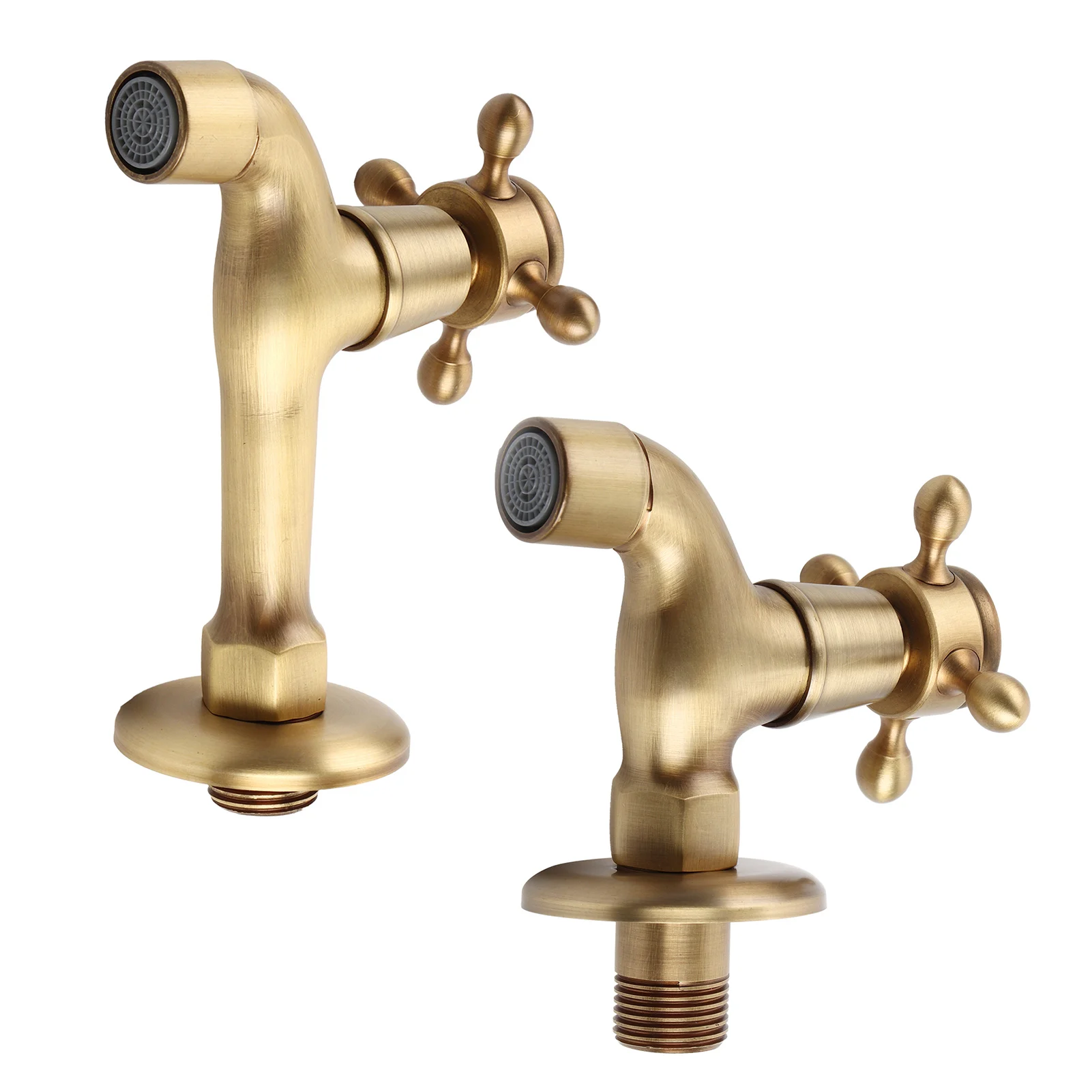garden bibcocks washing machine faucet water tap faucet Wall Mount Bibcock Retro Brass Small Pool Tap Decorative Outdoor Garden Faucet Washing Machine Mop WC Single Cold Water Taps