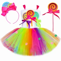 Costume de sucette arc-en-ciel pour filles, robe de princesse Tutu de fête d'anniversaire, robe de bal, vêtements de carnaval, de noël et d'halloween pour enfants 1