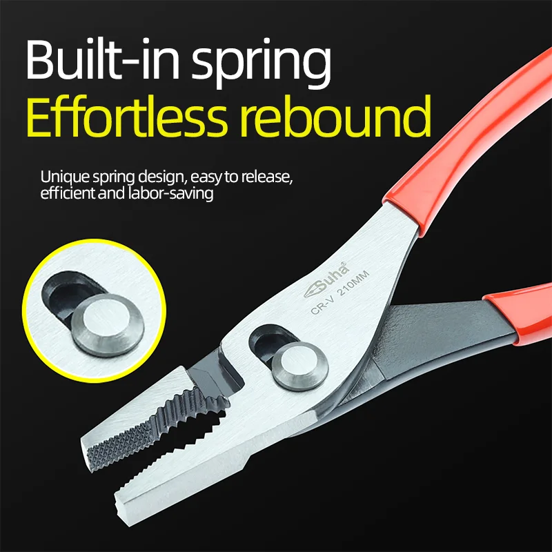 SUHA 8inch Adjustable CRV Slip Joint Pliers Multi Functional 360&deg; Reticulate Chromium Vanadium Steel Automatic Rebound Clamp Hand Tools Universal Pliers Multifunctional Pliers Multifunctional Tools