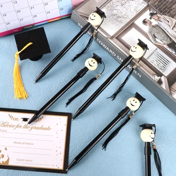 Bomboniere bomboniere inchiostro nero penna a sfera penna a sfera forniture per ufficio scolastico penne di alta qualità cappello da laurea gel