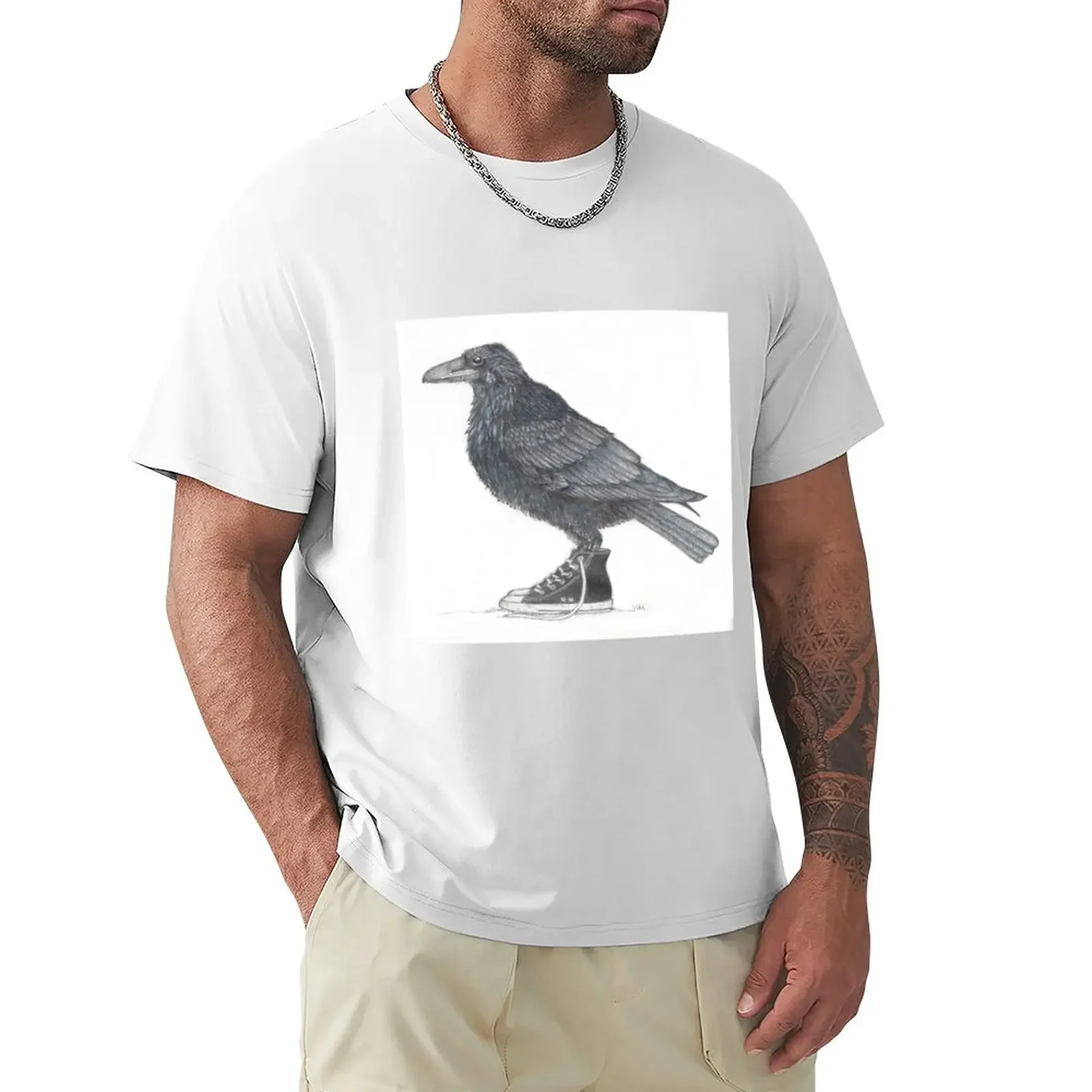 Raven In Hightop T-Shirt Customs Progetta I Tuoi Vestiti Vintage T-Shirt Da Uomo
