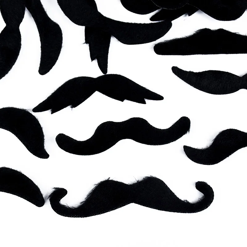 Description Picture 4 of item48PCS Black Fake Moustache Funny Beard Wedding Birthday Party Performance Photobooth Props Halloween Costume Cosplay Mustache