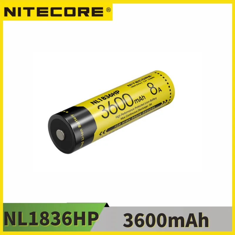 Nitecore nl1836hp high performance 18650 3600mah 3 6v 12 6wh 8a