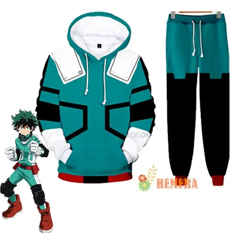 

Boku No Hero Academy Midoriya Izuku Cosplay Boys Costume Hoodie Pants Anime Cosplay Kids Halloween Clothes Child Role Play