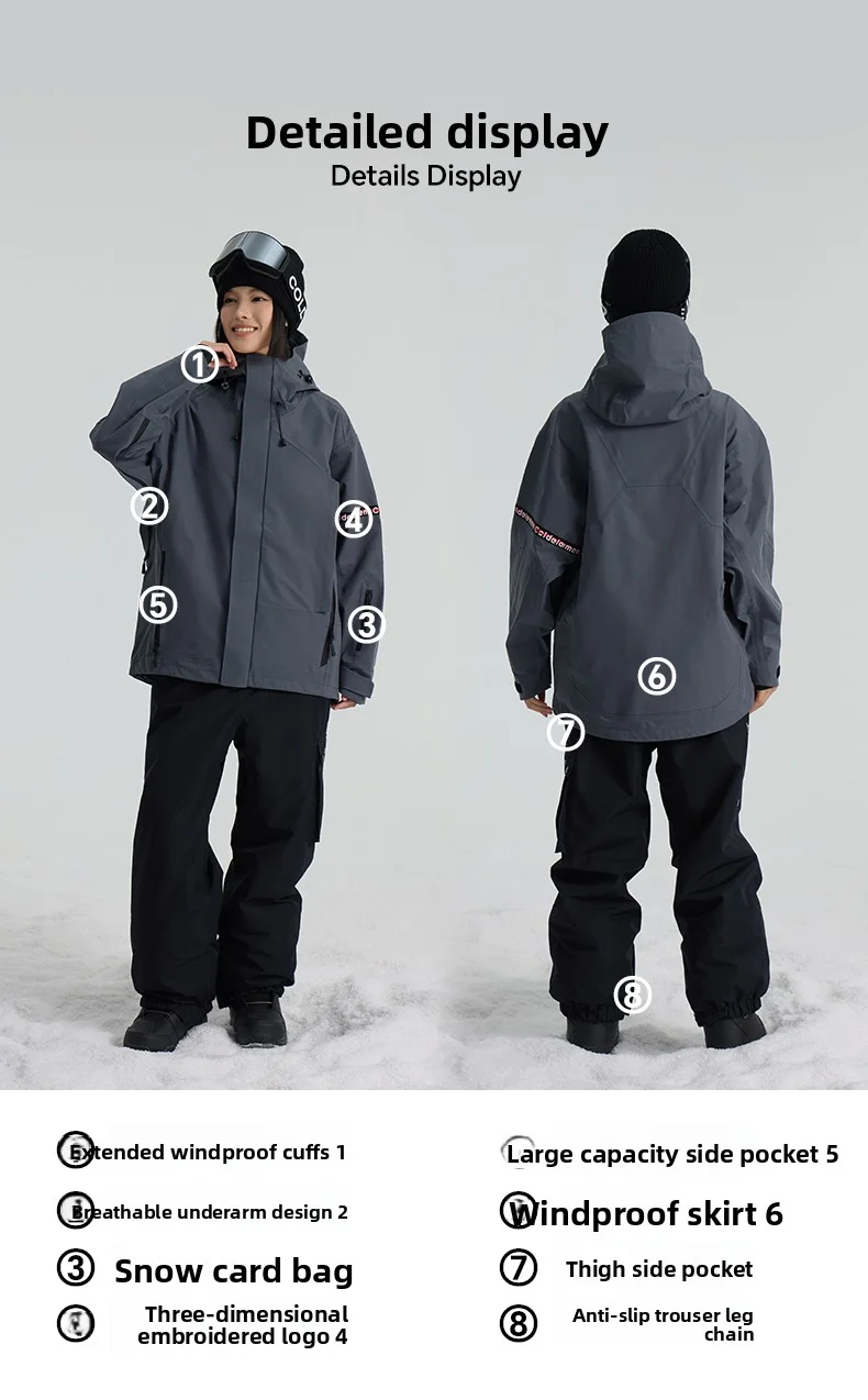 Hard Shell Ski Jacket – Waterproof 3 Layer Durable Winter Coat for Snowboarding Women