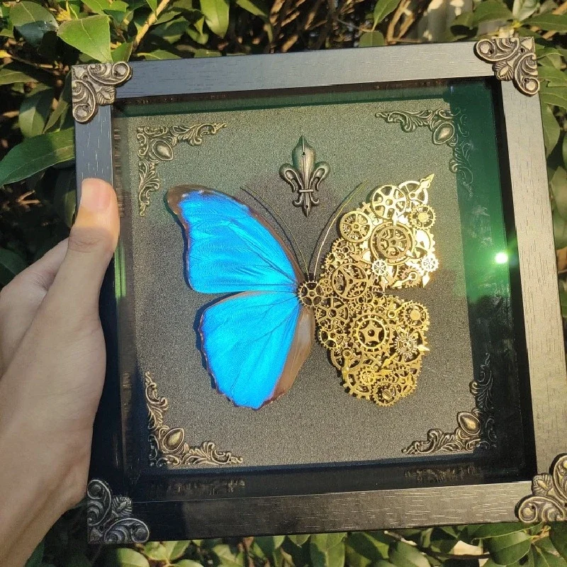 

2050 Steam Punk Series Original Mechanical Butterfly Ornament Hanging Painting Specimen Birthday Gift Room Decoration Creativity