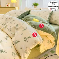 High Quality Bedding Set Duvet Cover Set : 1 Duvet Cover (Cotton A-Side) + 2 Pillowcases, Flannel B-Side, Merges Comfort & Warm