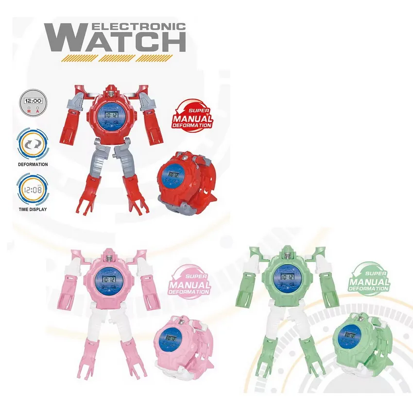 Electronic Deformation Watch Toy, Robot Children's Gift Including Button Battery For Children 3