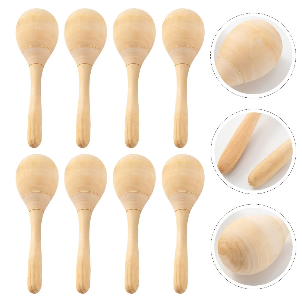

Supvox 8 Pcs Diy Wood Maracas Unfinished Hand Painted Maracas Party Favors Mini Wooden Fiesta Maracas Painting Craft