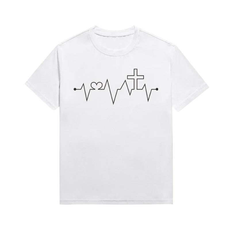 

Christian Personality Female T Shirt Religious Jesus Faith Graphic Printing Tops Custom Tees For Women