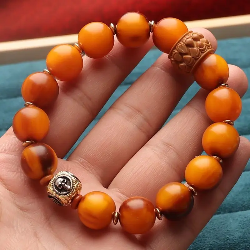 

Fidelity Natural Mountain Tortoise Shell Bracelet Men and Women Gold Tortoise Shell Beads Bracelet Olive Nut Flexible Ring