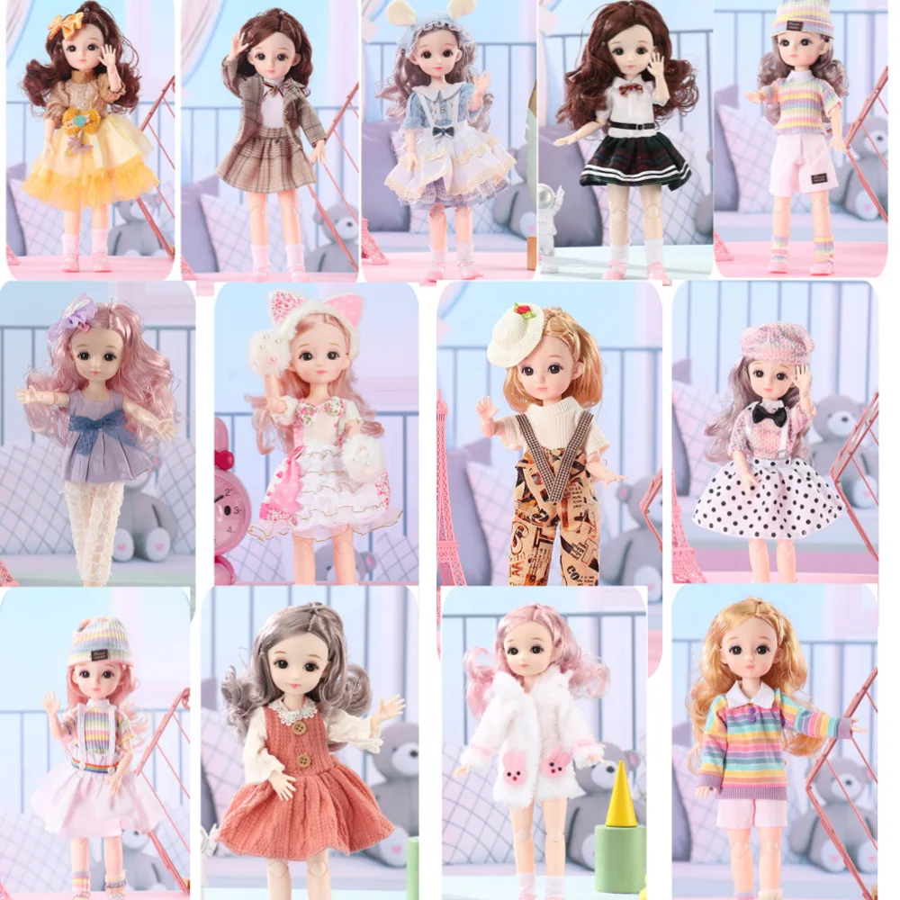 

Large Doll Girl Princess Toy 30cm Bjd Doll 12 Moveable Joints 1/6 Girl's Dress Toy with DIY Clothes Shoes Toys for Girls Gifts