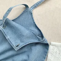 2025 bébé garçon fille barboteuse Cowboy sans manches combinaison enfant en bas âge bébé garçon fille barboteuse couleur unie garçon Costume décontracté bébé barboteuse 3