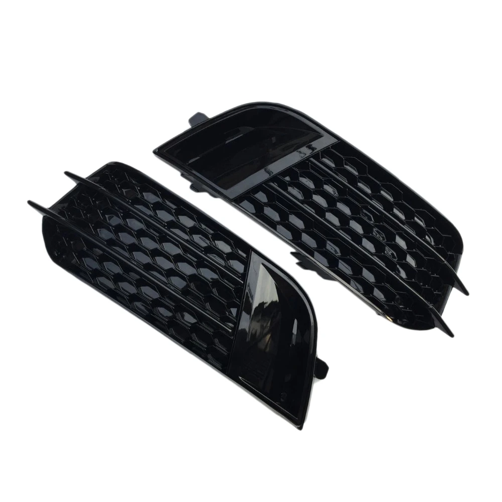 

Car Front Bumper Fog Lamp Cover Fog Light Trim Honeycomb Mesh Grilles for- A1 Non Sline 2010-2015 RS1 Style