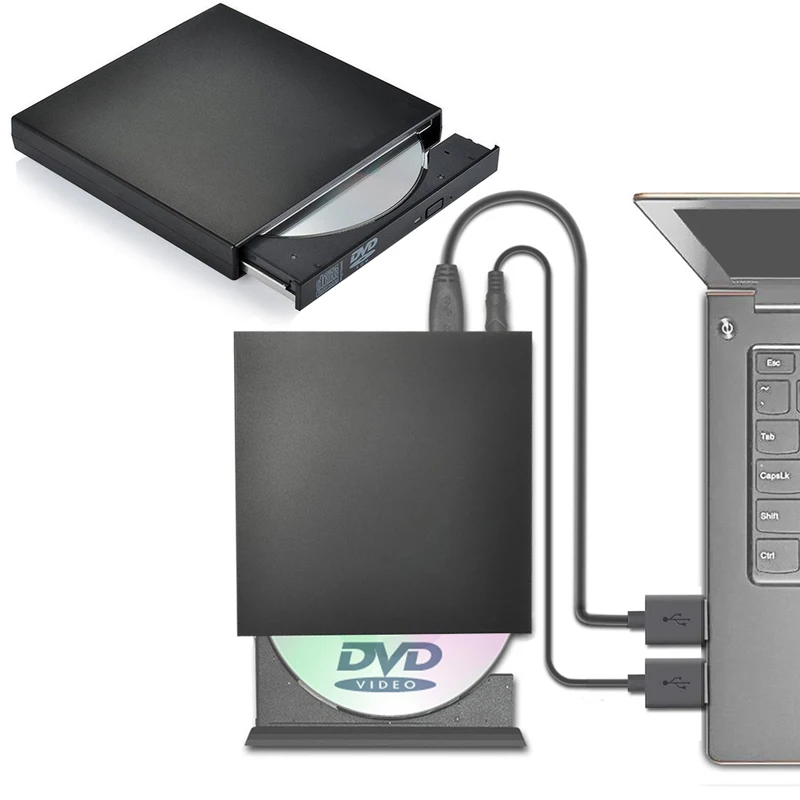 USB 외부 DVD CD 디스크 버너 콤보 드라이브 리더 Windows 07/08 노트북 PC 플레이어 노트북 PC DVD 버너 용 광학 드라이브