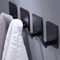 4/1pcs Stainless Steel Bathroom Robe Hooks Adhesive Wall Hook Towel holder Bathroom Kitchen Hardware Multi-Purpose Hanger Hook 1