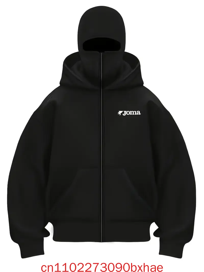 2025 Men's Joma Clothing Double-zipper Hoodie Autumn and Winter Masked Hip-hop Sweatshirt Fitness and Casual Hoodie.