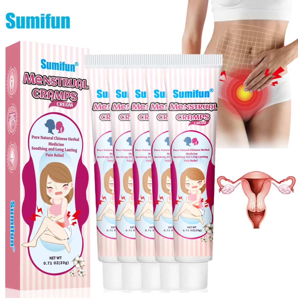 

1/3/5Pcs Sumifun Menstrual Pain Relief Cream Dysmenorrhea Uterine Cramps Woman Hysterospasm Ointment Warm Uterus Belly Plaster