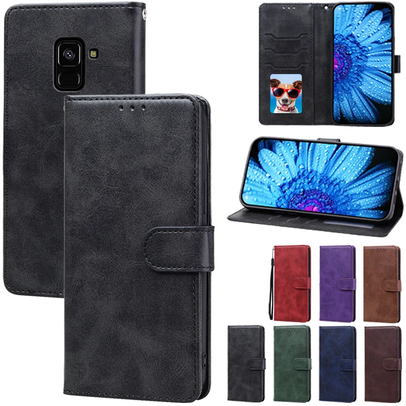 Leather Flip Wallet Case - Stylish Protection for Your Samsung Galaxy A8