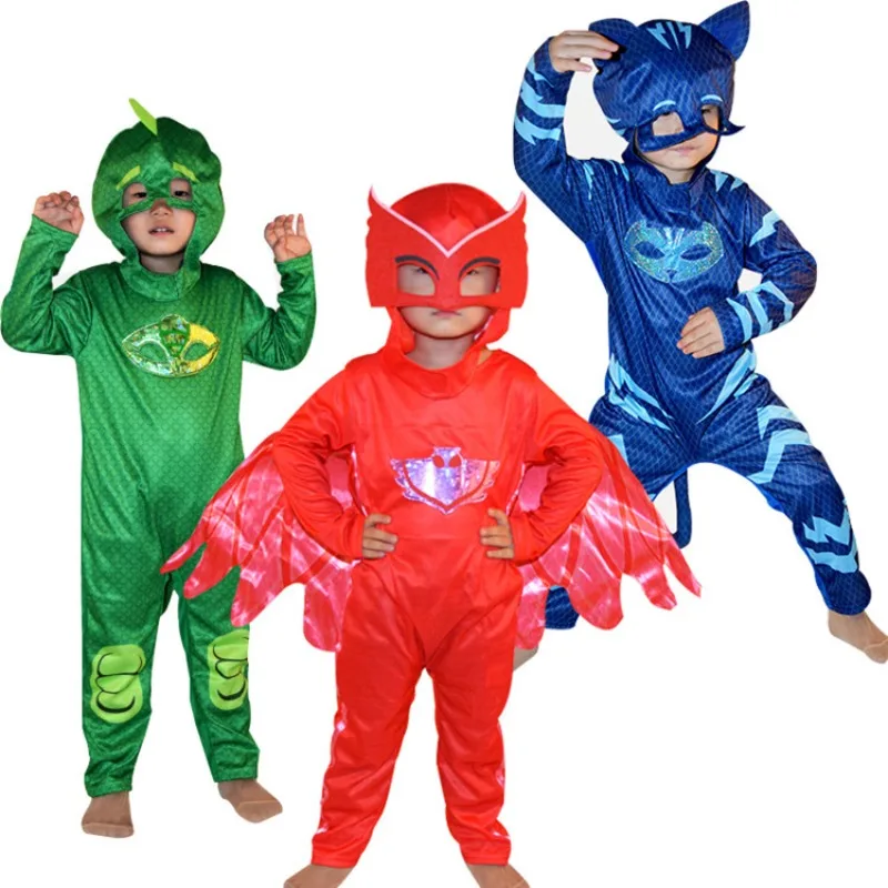 Bambini Anime Cosplay Costume Festa Di Halloween Natale Masquerade Vestiti Catboy Gekko Owlette Bambini Bambini Regalo Di Compleanno 3-10Y