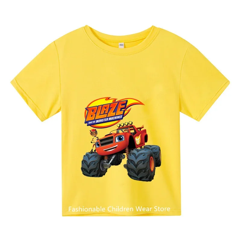 Blaze And The Monster Machines Cartoon Kids Divertenti T-Shirt Neonati Cool Summer T Shirt Bambini Top Ragazze Vestiti Tees