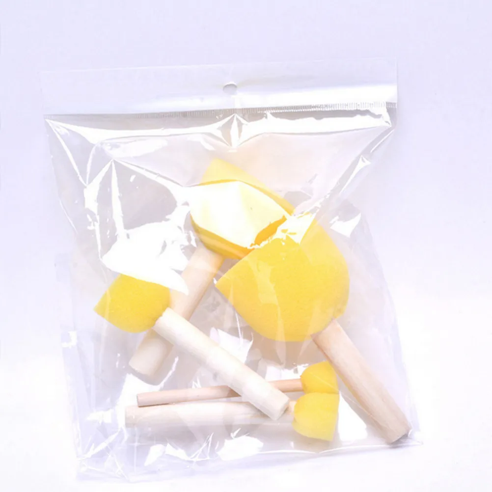 40Pcs 어린이 낙서 스폰지 페인팅 브러쉬 세트 공예 DIY 페인팅 도구를위한 라운드 스티플러 어린이 미술 용품