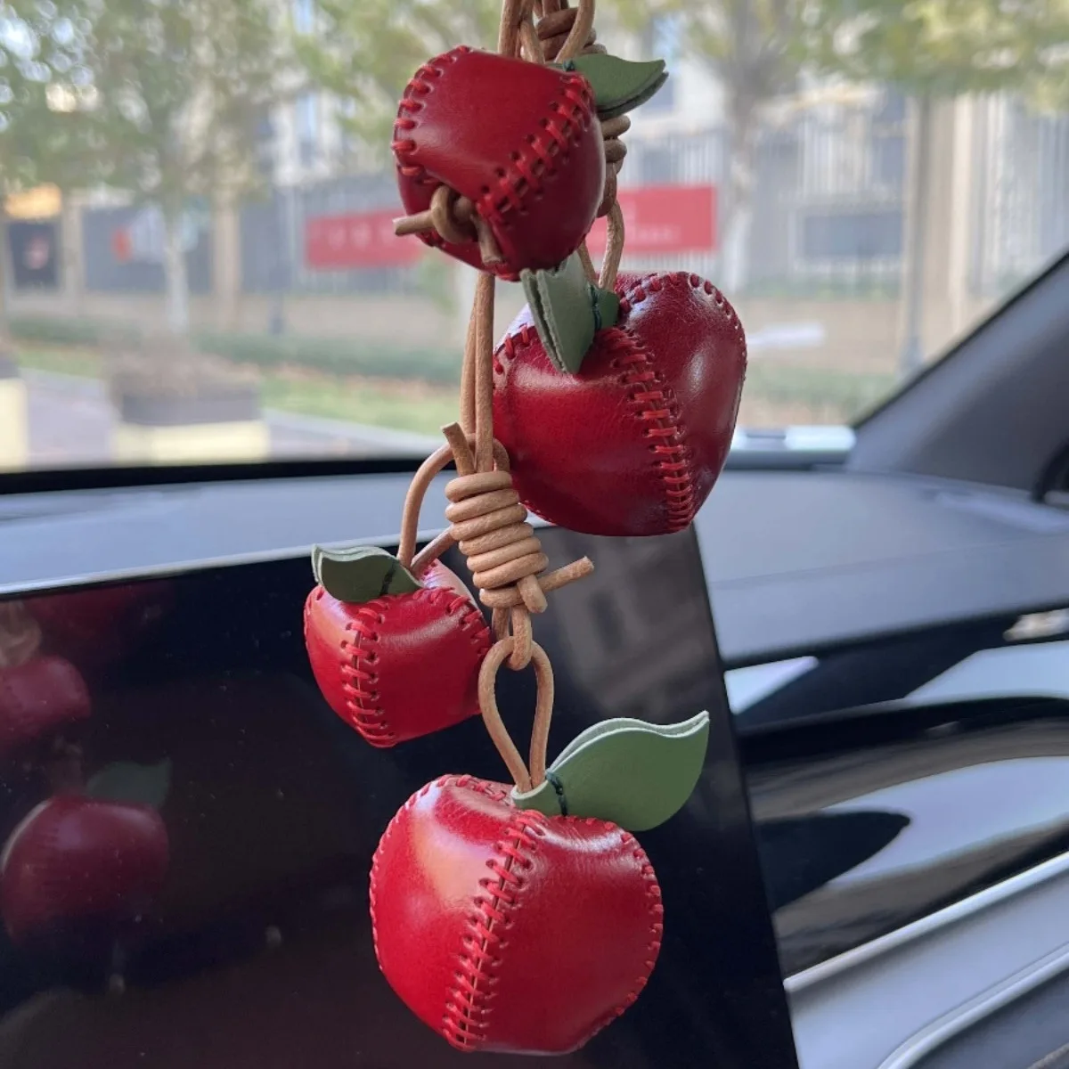 Genuine Leather Fruit Bag Charms Handmade Keychain For Handbags_voghion.com