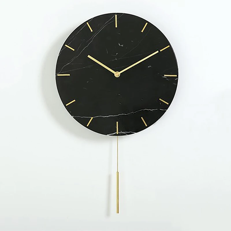 Large Wall Clock Natural Marble Clocks Color:L;Sheet Size:12 inch