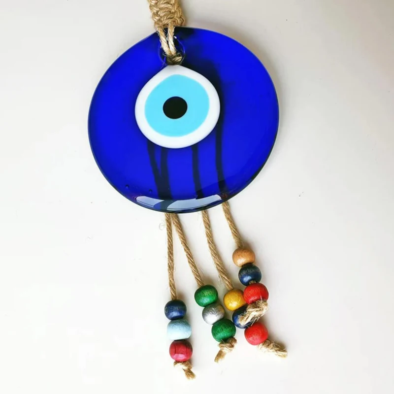 Big Evil Eye Glass Bead Car / Home Decor Turkish Amulet Macrome