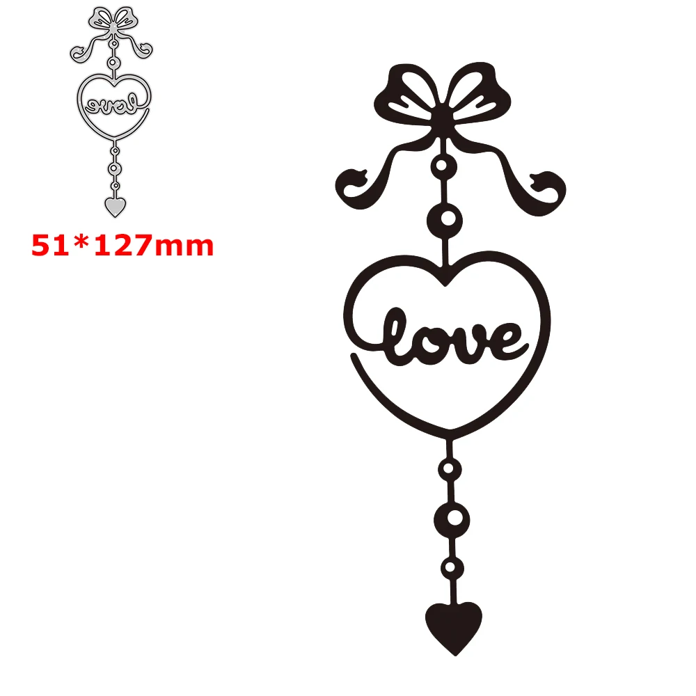 

Love Strings Metal Cutting Dies Bow-knot Dies Cut for DIY Scrapbooking Paper Cards Crafting Making Template 2023 New Design