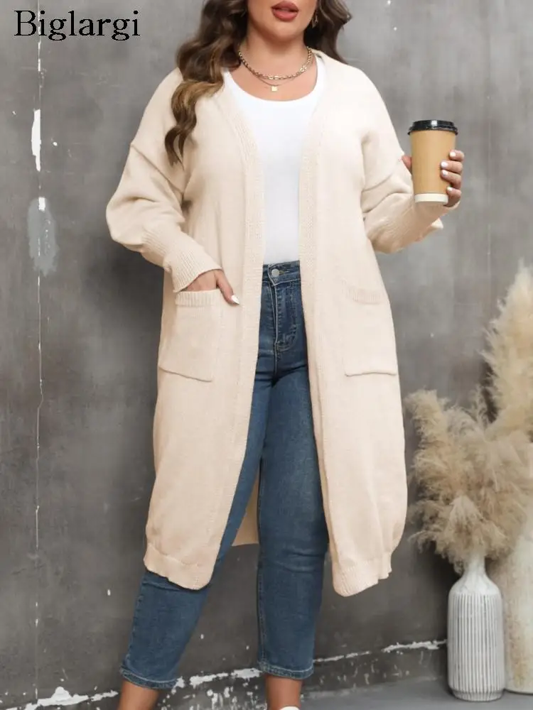 

Plus Size Autumn Winter Sweater Cardigans Women Loose Modis V-Neck Ladies Sweaters Coats Long Sleeve Woman Knitted Cardigan 2023