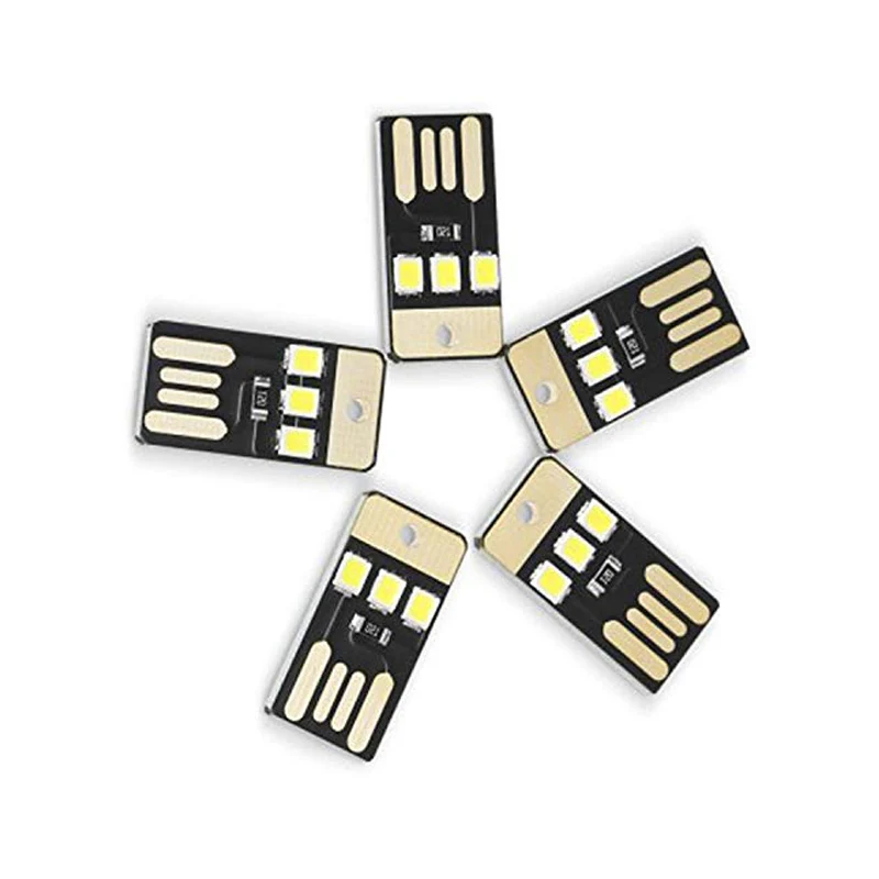 1/2/5 Pcs 휴대용 퍼스널 컴퓨터 pc를위한 USB LED 전구 책 보조베터리 밤 램프 포켓 카드 USB 힘 LED 밤 빛 옥외 야영 램프