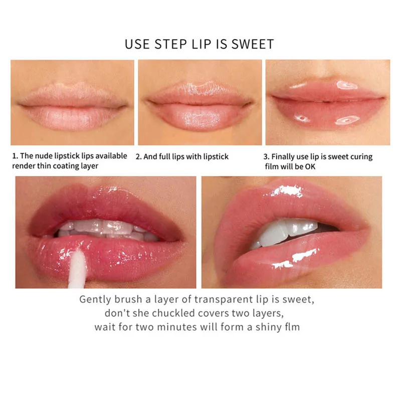 Hyaluronic Lip Gloss Clear Crystal Jelly Moisturizing Lip Oil Plumping Tint Reducing Lines Waterproof Balm Cosmetics lip balm,lip gloss,lip makeup,lip tint,lip oil,lip plumper