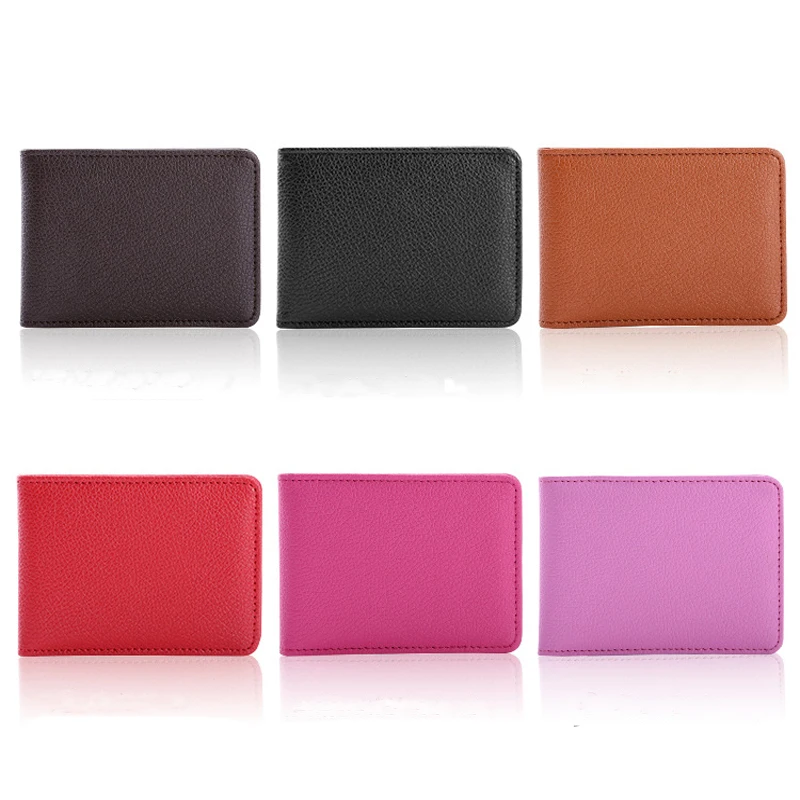 Custom Logo Ultra Thin Auto Driver License Bag PU Leather on Cover for Car Driving Documents ID Card Holder Purse Wallet Case