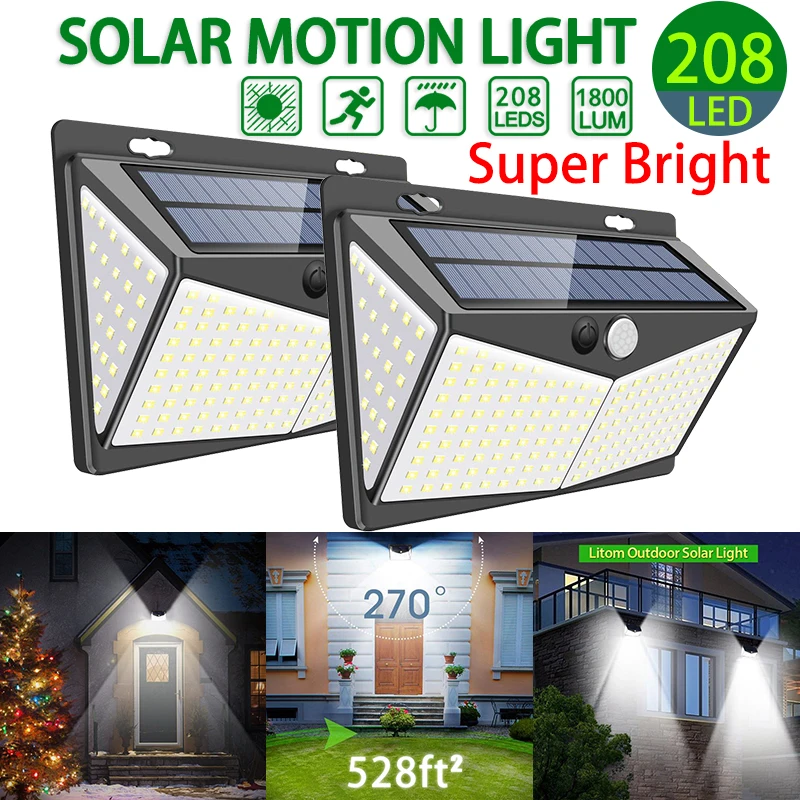 outdoor solar lights for house MPOW 208 LED Solar Light Lamp Garden Street Light Decoration Motion Sensor Outdoor Light Wall Lamps Automatic Adjust Brightness solar camping lights