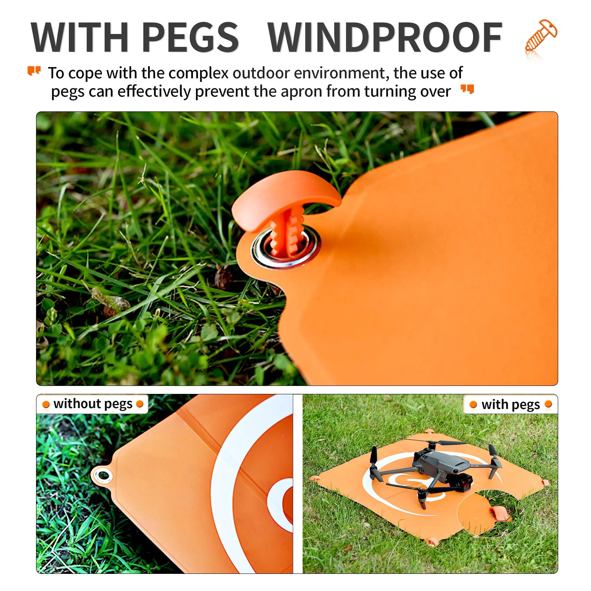 Plateforme d'atterrissage pliable pour drone 55x55cm - Universelle DJI, imperméable