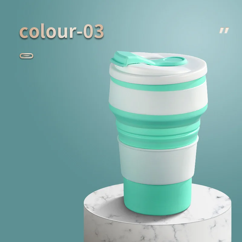 Description Picture 5 of item350ml /500ml Camping Telescopic Folding Sports & Outdoors Kitchen & Dining Collapsible Silicone Cup Coffee Cups Drinking Mug