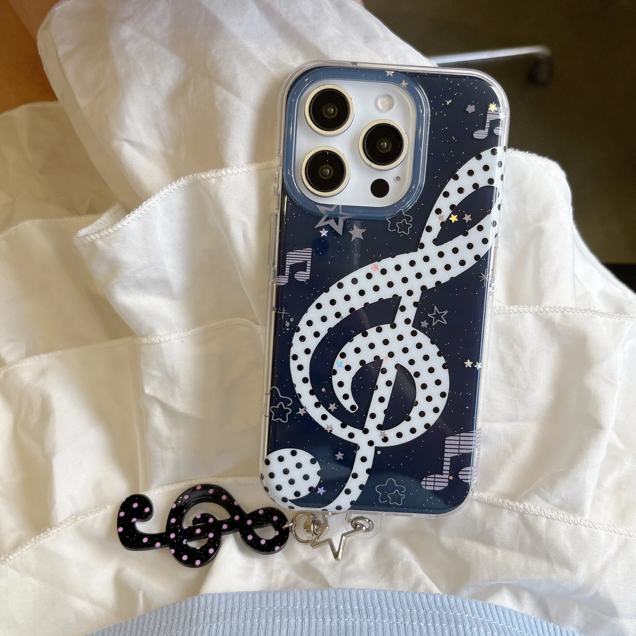 Creative Musical Notes & Symbols Charm Phone Case - Artistic Design Back Cover