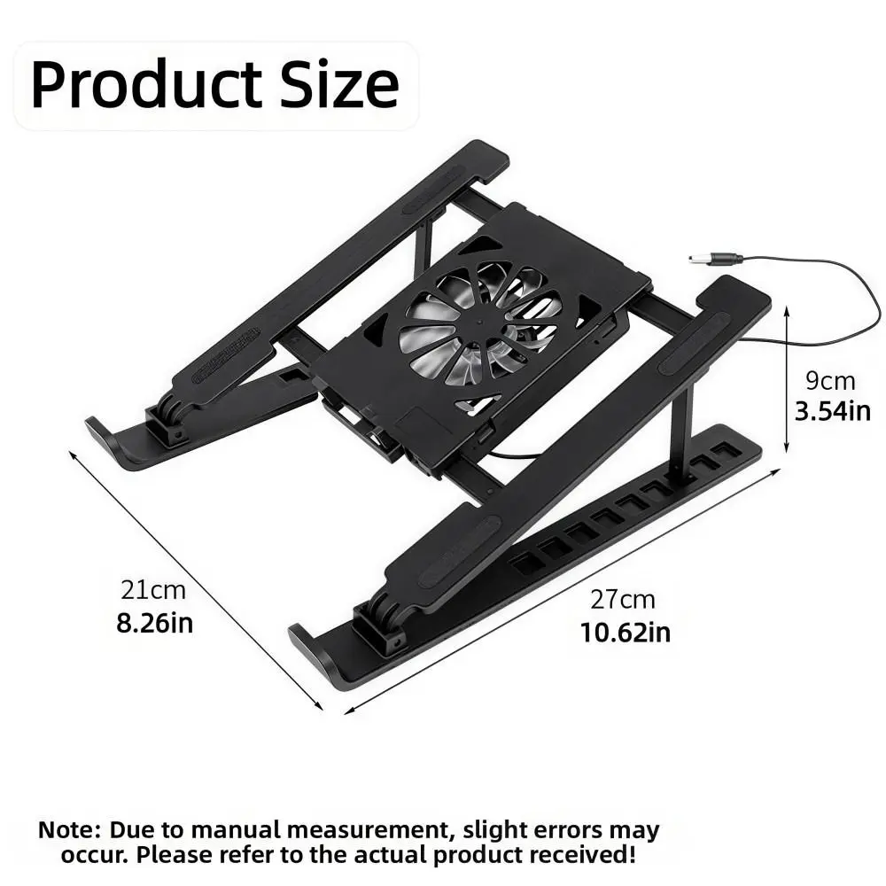 범용 노트북 쿨링 스탠드 (팬 포함) 접이식 노트북 리프트 스탠드 높이 조절 가능 멀티 높이 조절 태블릿PC 걸이형 홀더