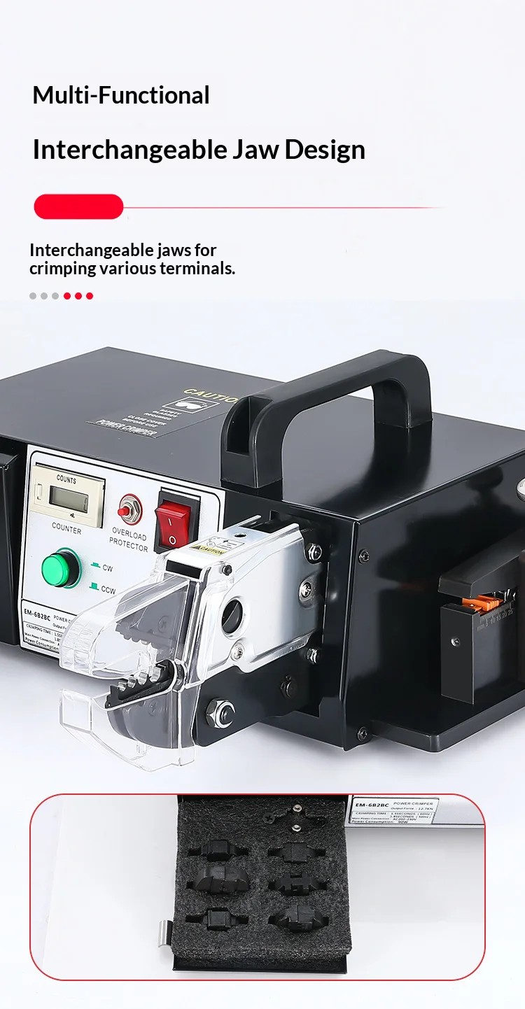 Electric Terminal Crimping Machine EM-6B2BC 0.25-35mm Wire Stripping Cutting Fun