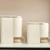 5/10KG Cream Sealed Rice Bucket Automatic Cereal Dispenser Storage Box with Lid and Cups Moisture-Proof Grain Storage Container 5