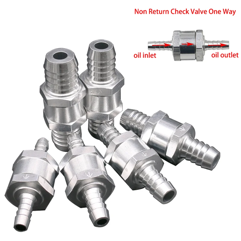

One Way 6/8/10/12/14/16mm 6 Size Valves Aluminium Alloy Fuel Non Return Check Valve One Way Fit Carburettor Wholesale Price