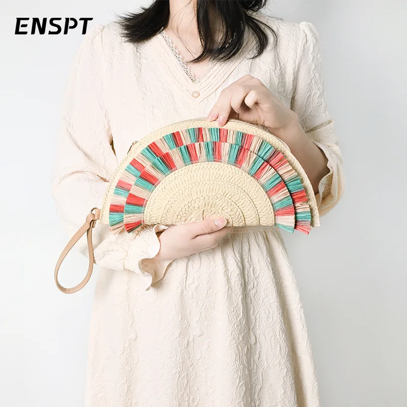 

Соломенная Сумка на плечо, соломенный клатч через плечо, Повседневная пляжная Соломенная Сумочка ручной работы для женщин, клатч-конверт, кошелек, сумки